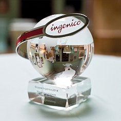 Стеклянный шар INGENICO - производство сувениров